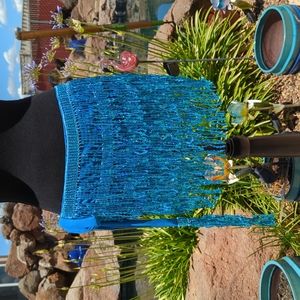 Turquoise Sequin Rave Skirt